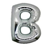 B Harf Folyo Balon Gümüş Renk  40 inç