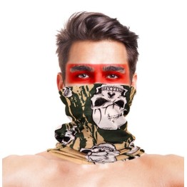 Baf Bandana Askeri Yeşil Kafatası Maske