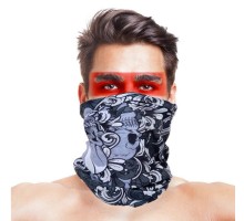 Baf Bandana Kafatası Yapraklı Maske