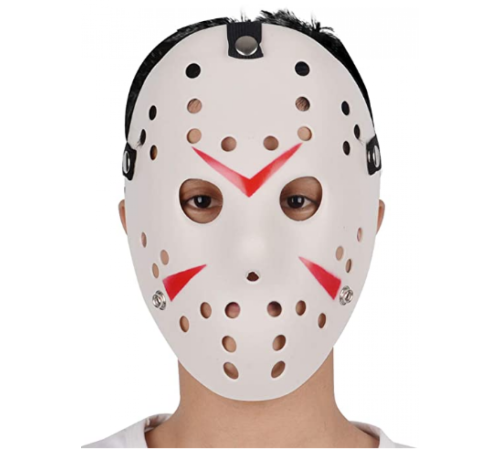 toptan-xml-dropshipping-Beyaz Renk Kırmızı Çizgili Tam Yüz Hokey Jason Maskesi Hannibal Maskesi