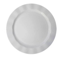 Beyaz Renk Lüks Plastik Mika Yuvarlak Tabak 26 cm 6 Adet