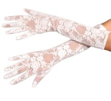 Beyaz Renk Orta Boy Dantelli Eldiven