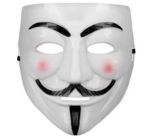 Beyaz Renk Pembe Yanaklı İthal V For Vendetta Maskesi