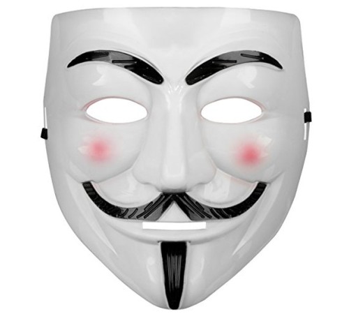 toptan-xml-dropshipping-Beyaz Renk Pembe Yanaklı İthal V For Vendetta Maskesi