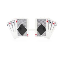 Beyaz Renk Siyah Camlı Oyun Kartları Parti Gözlükleri