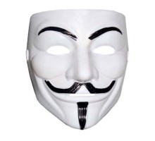 Beyaz Renk V For Vendetta Maskesi Yerli Üretim