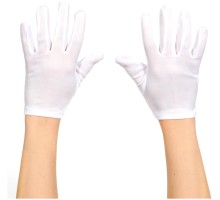 Beyaz Renk Yetişkin Boy Likralı Gösteri Eldiveni
