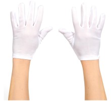 Beyaz Renk Yetişkin Boy Likralı Gösteri Eldiveni