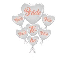 Bride To Be Team Bride Folyo Balon Buket Seti 5li Set Rose Gold Renk 100 cm