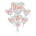 toptan-xml-dropshipping-Bride To Be Team Bride Folyo Balon Buket Seti 5li Set Rose Gold Renk 100 cm
