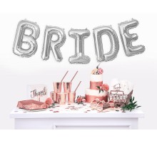 Bride Yazılı Bekarlığa Veda Partisi Folyo Balonu Gümüş Renk 100 cm