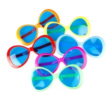 Büyük Boy Oval Parti Gözlüğü Karışık 12 Adet