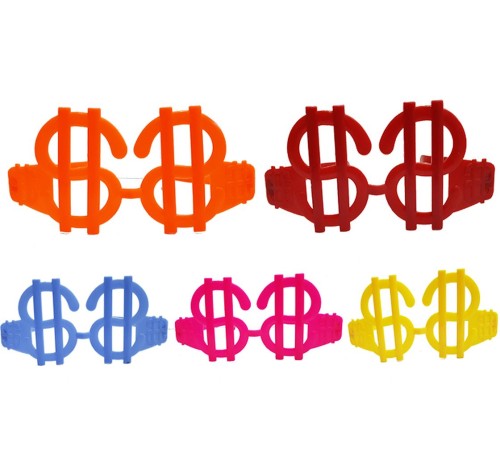 toptan-xml-dropshipping-Büyük Dolar Parti Gözlüğü Neon Renk 12 Adet