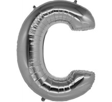 C Harf Folyo Balon Gümüş Renk  40 inç