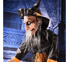 Cadılar Bayramı Halloween Sensörlü Işıklı Sesli Cadı 145 cm