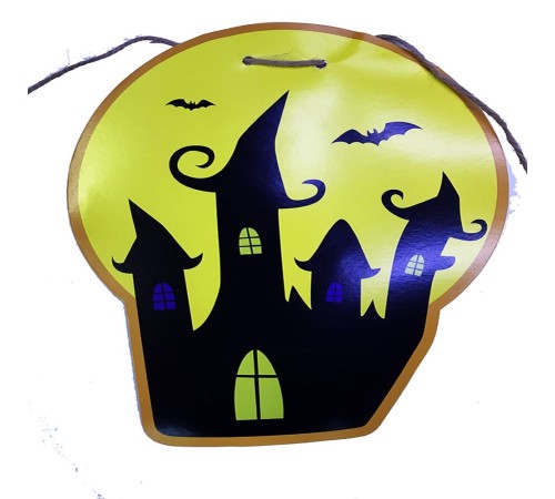 toptan-xml-dropshipping-Cadılar Bayramı Halloween Siyah Şatolu Flama Afiş Banner 2 Metre
