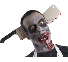 Cadılar Bayramı Kafaya Geçen Kasap Bıçağı Kafa Bandı Şaka Tacı