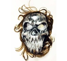 Cadılar Bayramı Kurukafa Maskesi Kahverengi