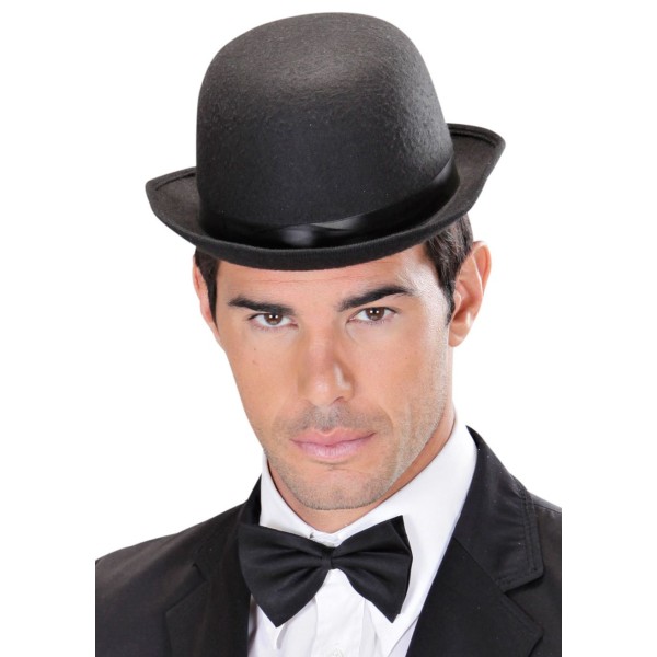 toptan-xml-dropshipping-Charlie Chaplin Stil Yetişkin Şapkası – Siyah Melon Parti Şapkası
