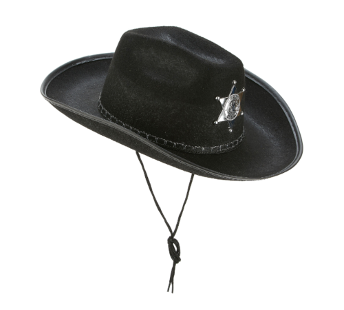 toptan-xml-dropshipping-Çocuk Kovboy Şapkası Sheriff Şapkası Siyah Renk
