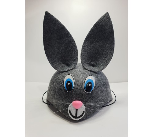 toptan-xml-dropshipping-Gri Renk Kulaklı Tavşan Şapkası Hayvan Şapkası