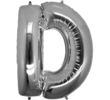 D Harf Folyo Balon Gümüş Renk  40 inç