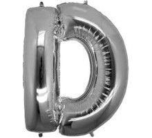D Harf Folyo Balon Gümüş Renk  40 inç