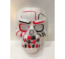 Beyaz Üzeri Rengarenk Korku Dişli Kafatası Maskesi 30x22 cm