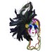 toptan-xml-dropshipping-Ekstra Bol Gerçek Tüylü Boncuklu Asma Aparatlı Dekoratif Seramik Venedik Maske