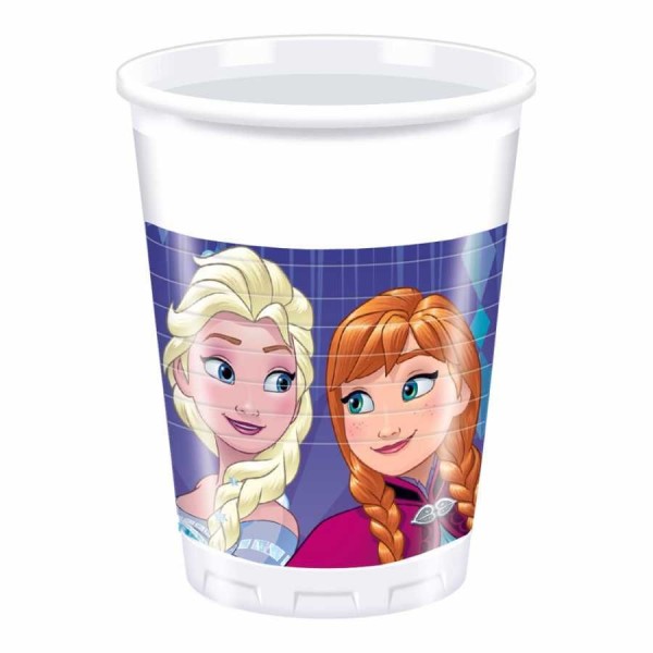 toptan-xml-dropshipping-Frozen Kar Taneler Temalı Plastik Bardak 8 Adet