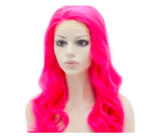 Fuşya Renk Dalgalı Uzun Parti Peruğu Takma Saç