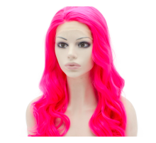 Fuşya Renk Dalgalı Uzun Parti Peruğu Takma Saç