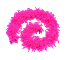Fuşya Renk Kabarık Tüylü Otriş Boa Gerçek Tüy Dekorasyon 180 cm