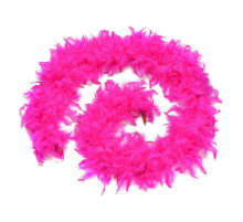 Fuşya Renk Kabarık Tüylü Otriş Boa Gerçek Tüy Dekorasyon 180 cm