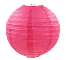 Fuşya Renk Kağıt Süs Japon Fener Dekorasyon Asma Süs 30 Cm
