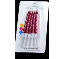 Fuşya Renk Pasta Mumu 10 Adet