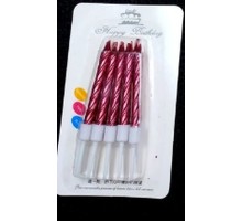 Fuşya Renk Pasta Mumu 10 Adet