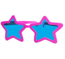 Fuşya Renk Pembe Renk Mega Boy Megastar Yıldız Şekilli Parti Gözlüğü