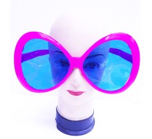 Fuşya Renk Pembe Renk Renk Mega Boy Oval Yuvarlak Parti Gözlüğü