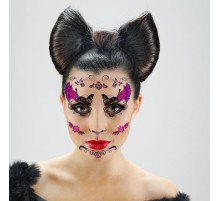 Geçici Yüz Dövmesi Mor Kanatlı Model