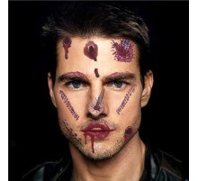 Geçici Yüz Dövmesi Yara Model Desenli