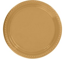 Gold Plastik Tabak 22 cm 25li