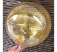 Gold Simli Yuvarlak Şeffaf Balon 24 İnç
