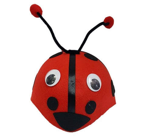 toptan-xml-dropshipping-Gösteriler İçin Ponponlu Kırmızı Renk Uğur Böceği Hayvan Şapkası