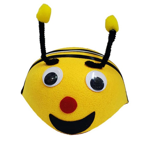 toptan-xml-dropshipping-Gösteriler İçin Ponponlu Sarı Renk Arı Şapkası