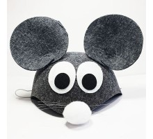 Gri Renk Kulaklı Fare Şapkası Hayvan Şapkası