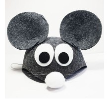 Gri Renk Kulaklı Fare Şapkası Hayvan Şapkası
