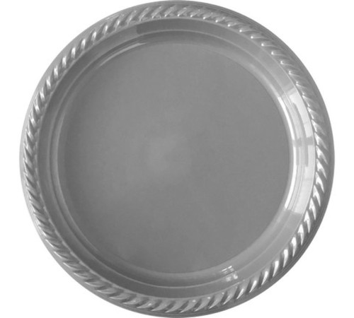 toptan-xml-dropshipping-Gümüş Plastik Tabak 22 cm 25li