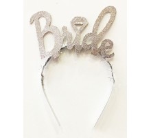 Gümüş Renk Bekarlığa Veda İtalik Yazı Alyanslı Bride Taç
