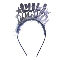 Gümüş Renk İyiki Doğdun Yazılı Eva Doğum Günü Parti Tacı